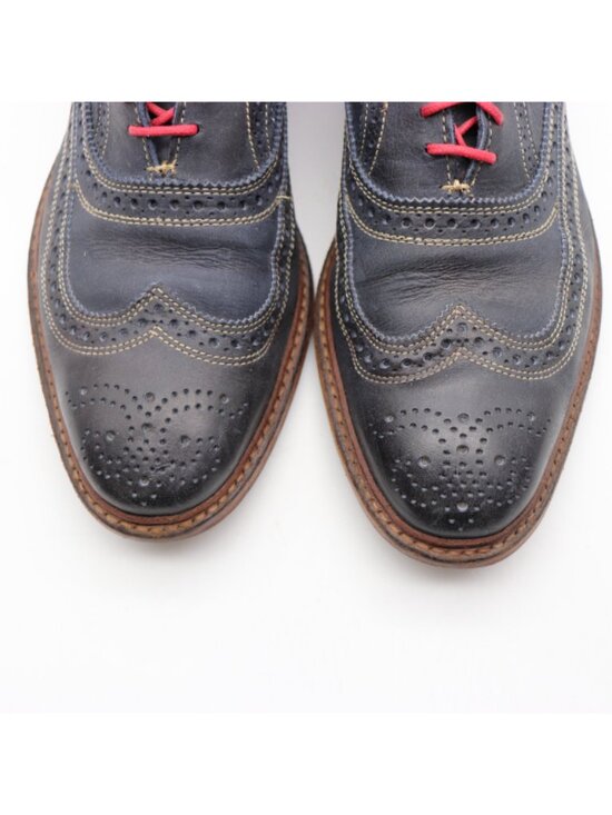 Allen Edmonds Neumok Men\'s Size 10 D Wing Tip Oxford Dress Shoes Navy Leather main image 4